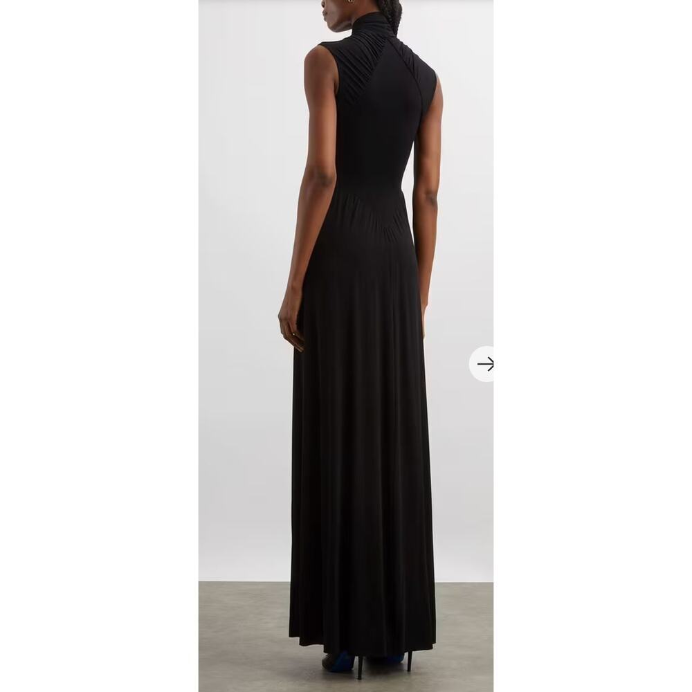 Alberta Ferretti Jersey High Neck Gown in Black - Picture 2 of 13
